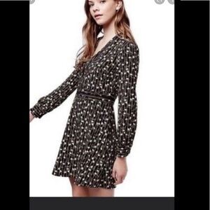 TopShop long sleeve black floral dress